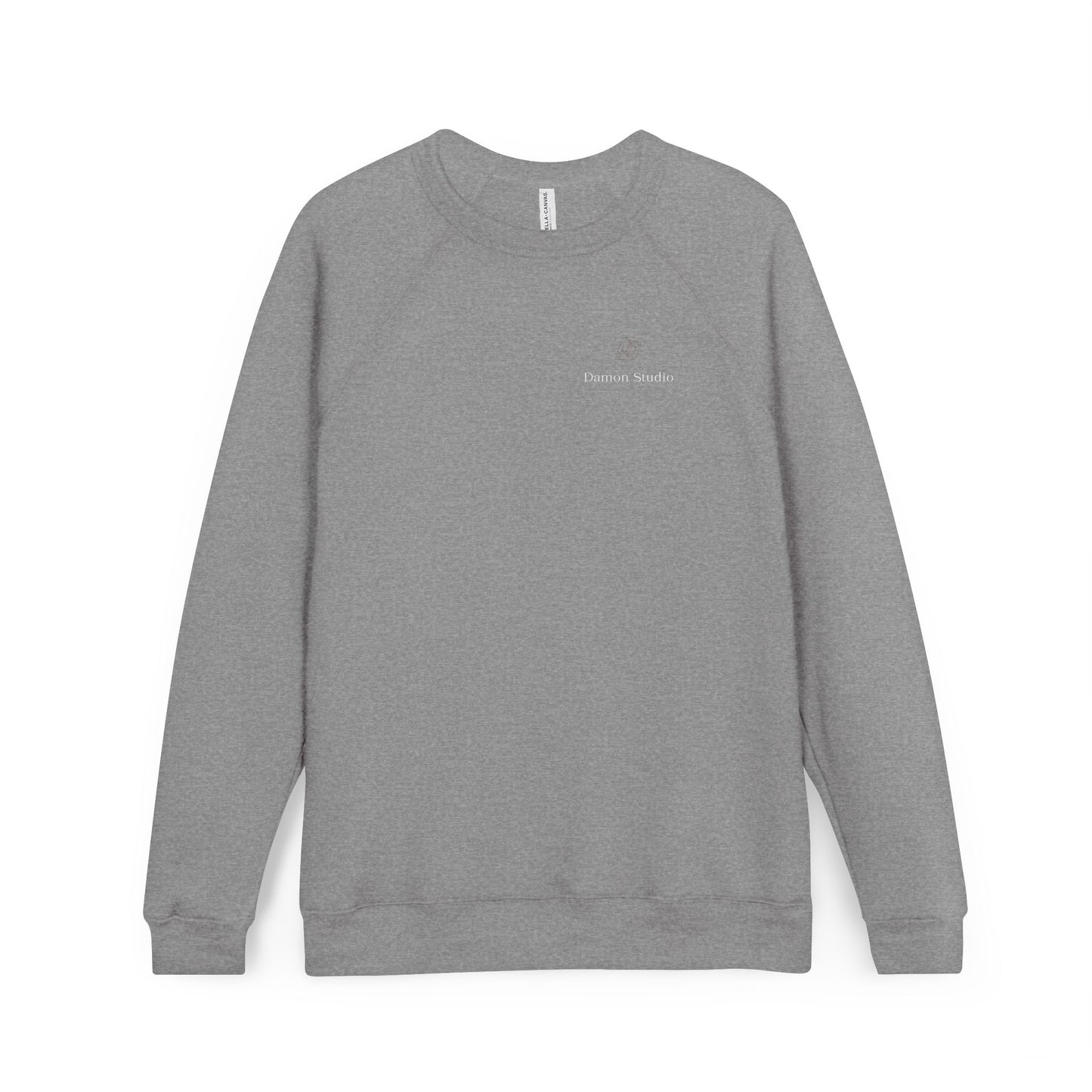 Minimal Black Raglan Sweatshirt — Subtle 'Unseen Thoughts' Chest Embroidery