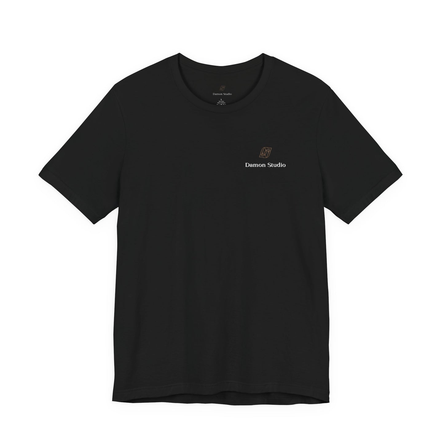 Minimal 'Damon Studio' Logo Tee — Black Graphic T-Shirt
