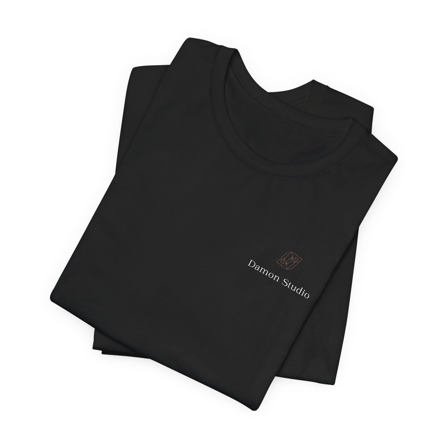 Minimal 'Damon Studio' Logo Tee — Black Graphic T-Shirt