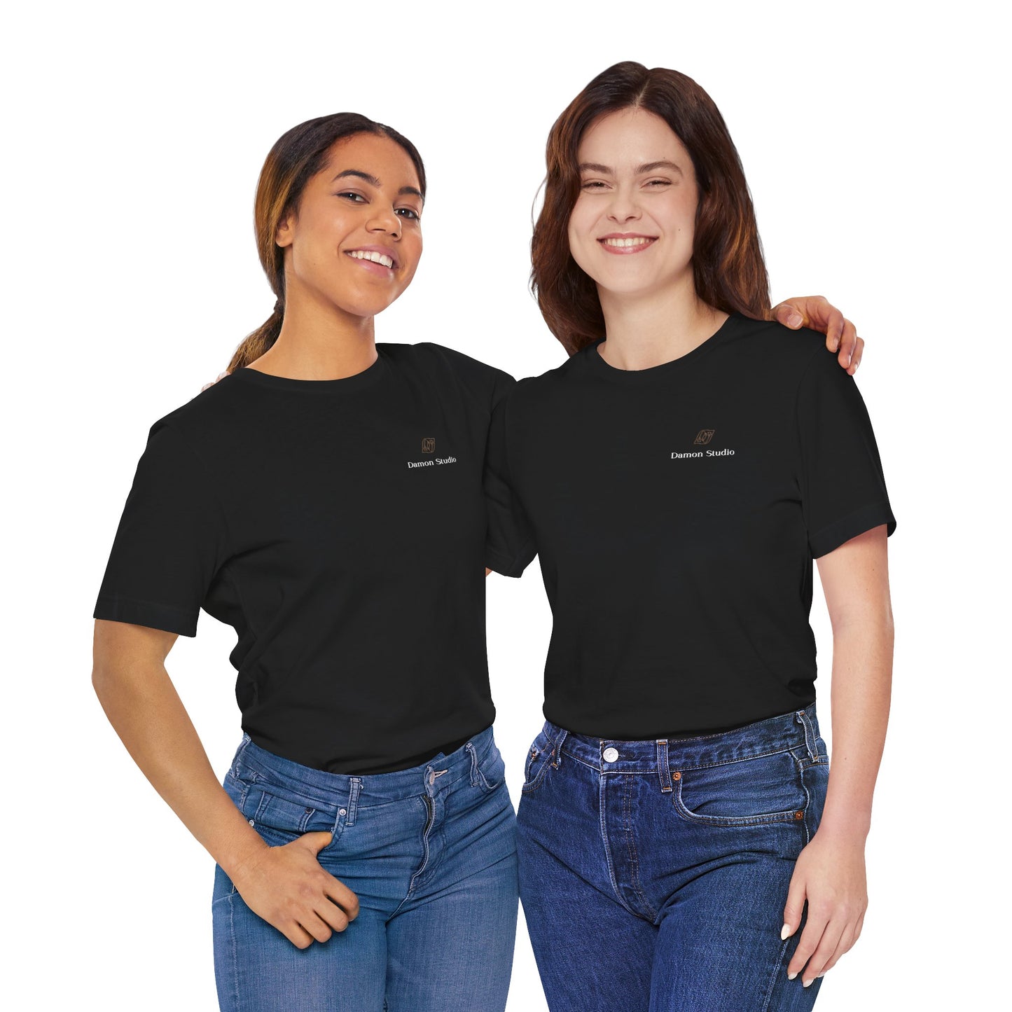 Minimal 'Damon Studio' Logo Tee — Black Graphic T-Shirt