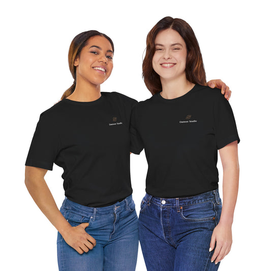 Minimal 'Damon Studio' Logo Tee — Black Graphic T-Shirt