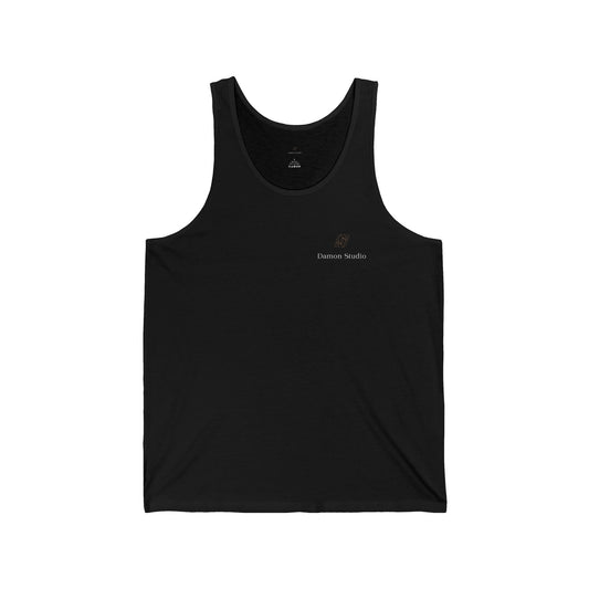 Unisex Minimal Black Tank Top — Relaxed Graphic Jersey Tank
