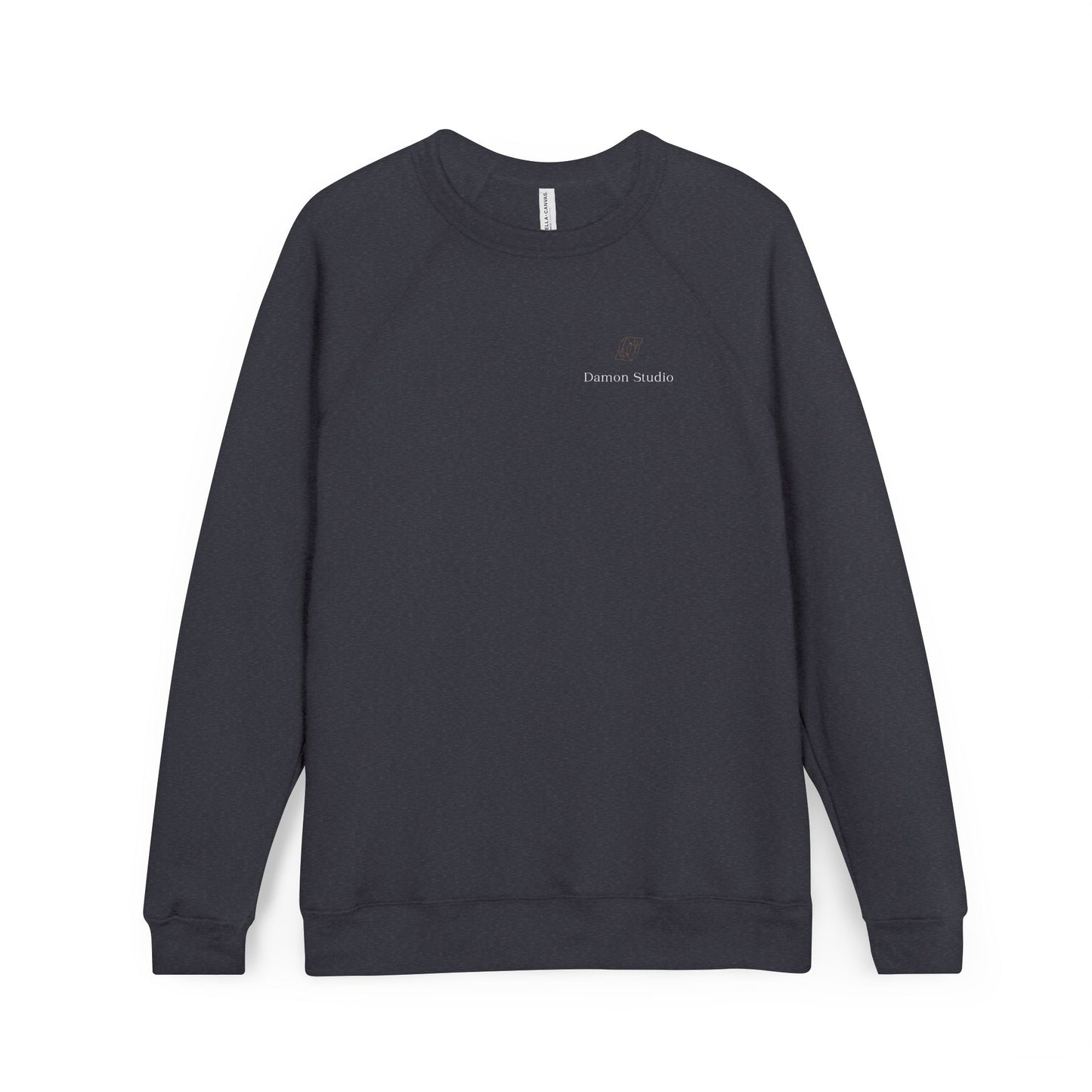 Minimal Black Raglan Sweatshirt — Subtle 'Unseen Thoughts' Chest Embroidery