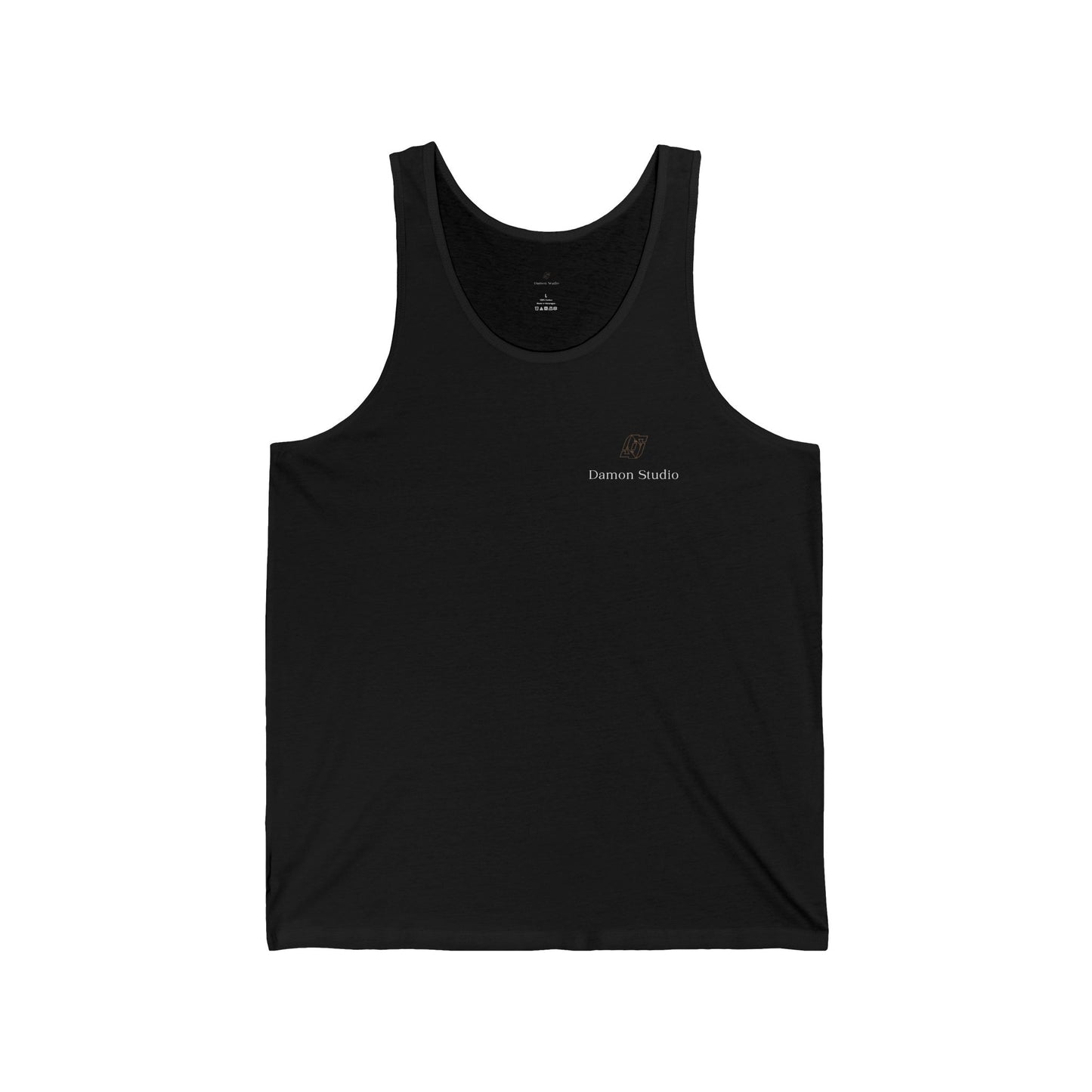 Unisex Minimal Black Tank Top — Relaxed Graphic Jersey Tank