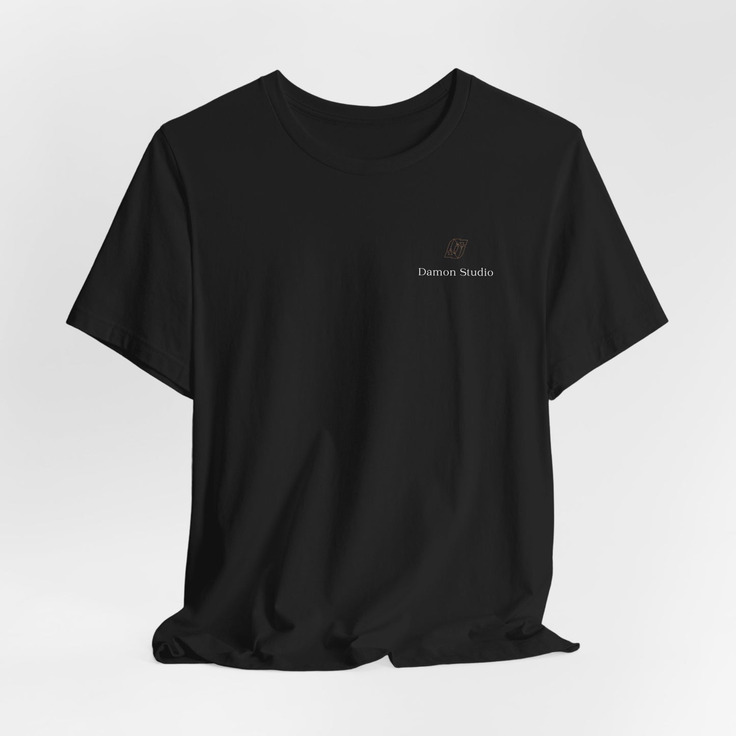 Minimal 'Damon Studio' Logo Tee — Black Graphic T-Shirt
