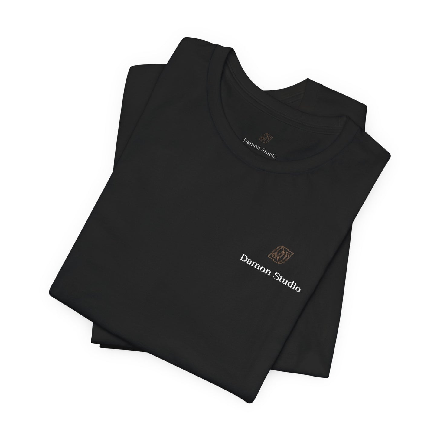 Minimal 'Damon Studio' Logo Tee — Black Graphic T-Shirt