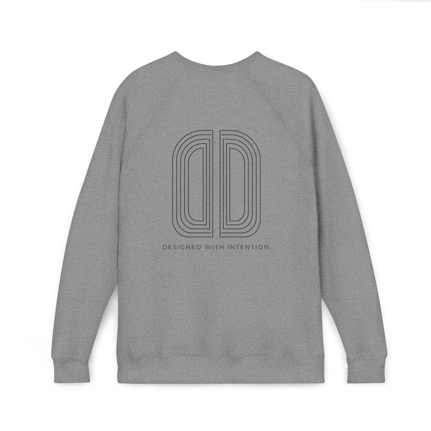 Minimal Black Raglan Sweatshirt — Subtle 'Unseen Thoughts' Chest Embroidery